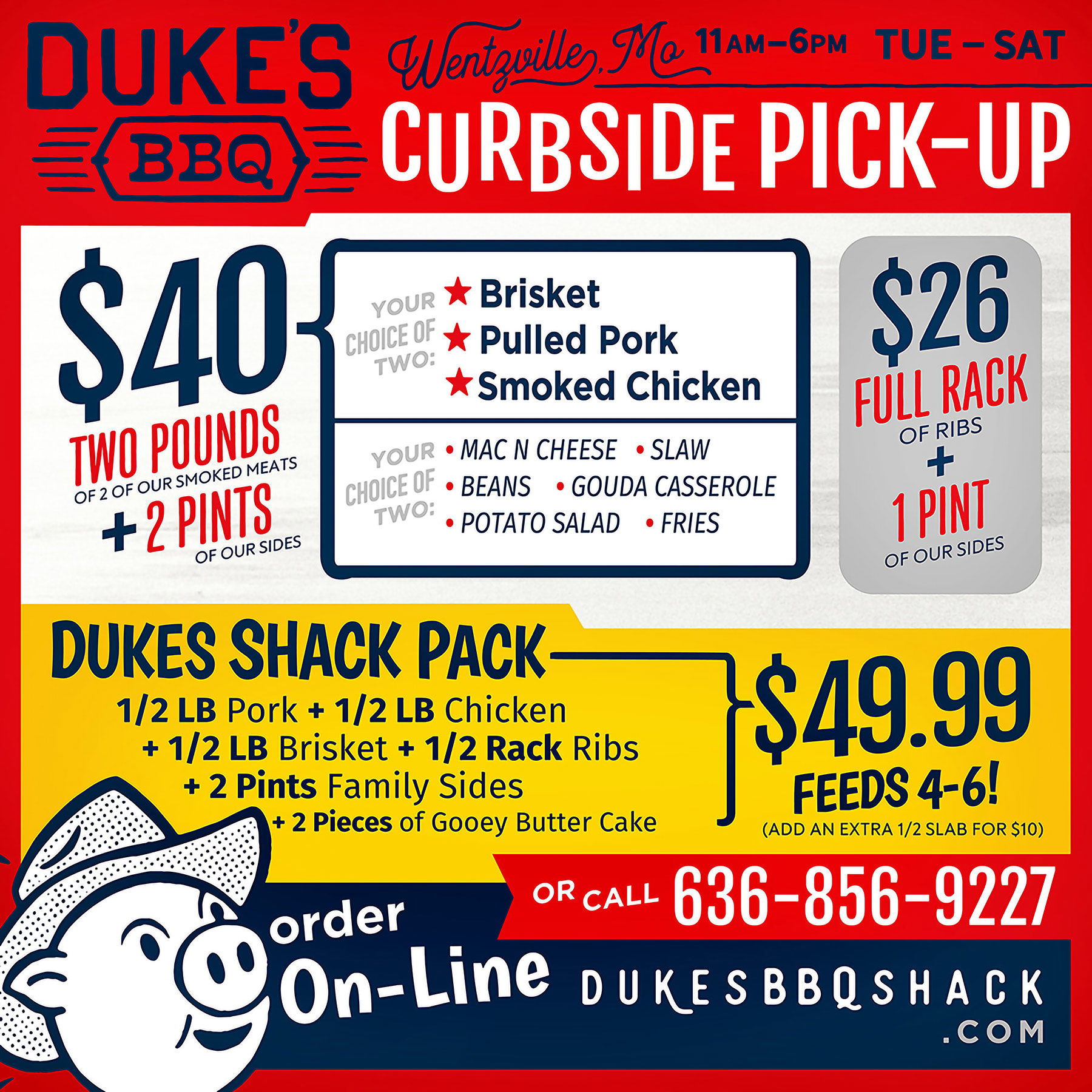 Dukes BBQ Shack Located in Historic downtown Wentzville under the